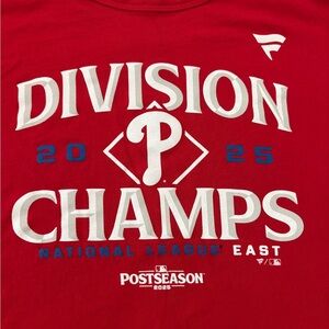 Phillies Official 2025 Division Champs Tee- Fanatics Red Division Champs Tee